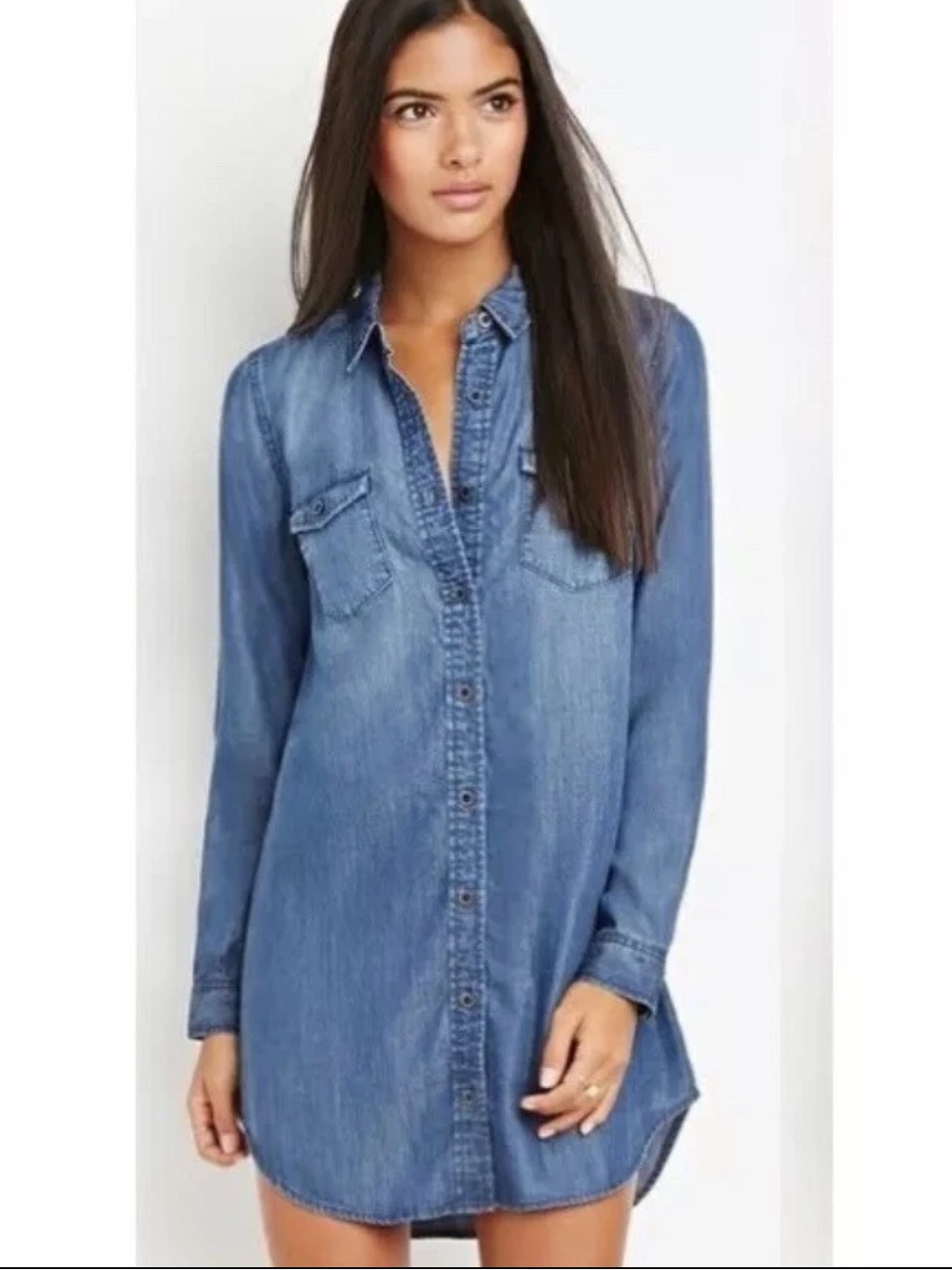 Life in Progress Chambray Shirt Dress
